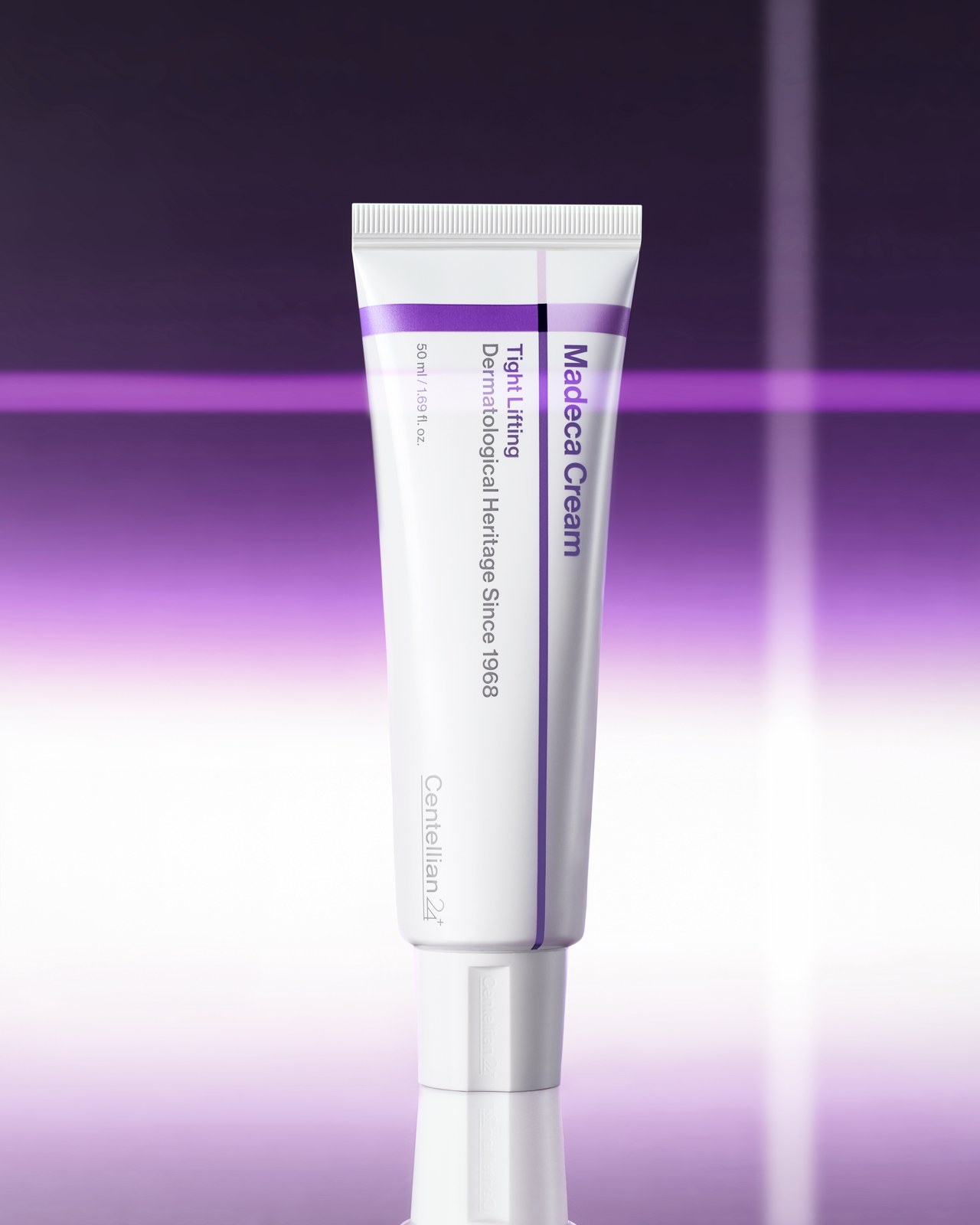 Centellian24 Madeca Cream Tight Lifting tube with soft purple light