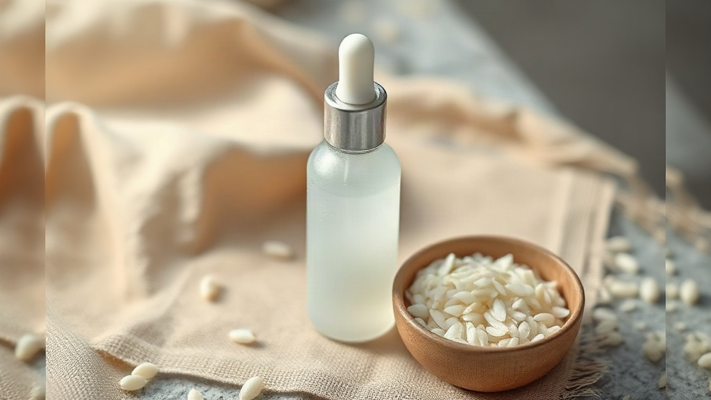 Korean Fermented Rice Bran Milky Brightening Serum Dropper Bottle with Raw Rice